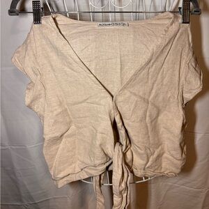 Abercrombie & Fitch Linen Tie-Front Blouse